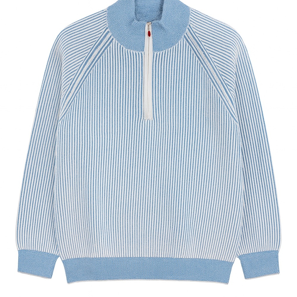 Kiton Blue Striped Men's Sweater
